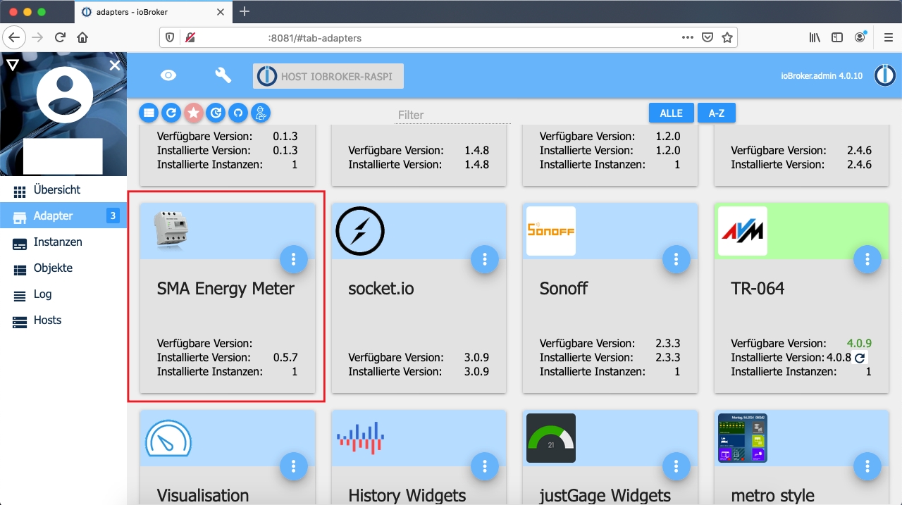 elgris Smart Meter mit ioBroker